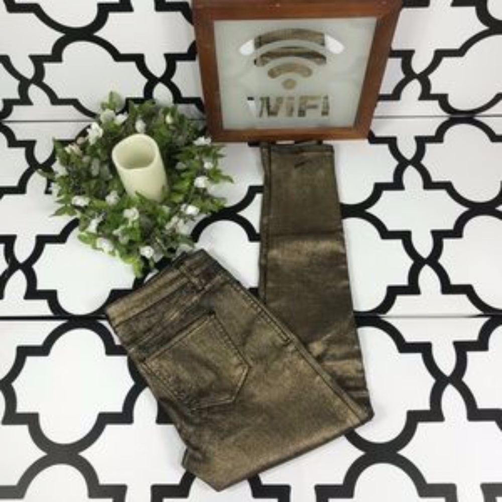 TinselTown Gold Shimmer Skinny Jeans